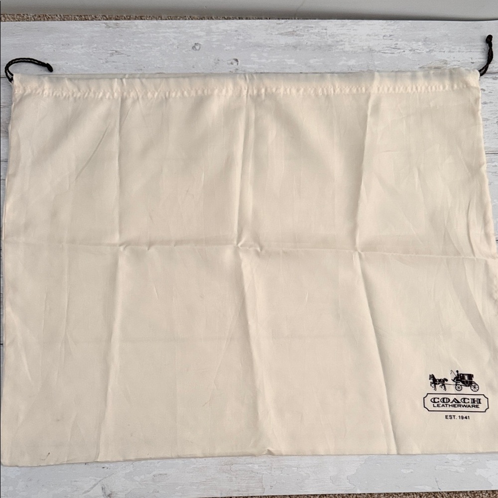 Coach Cream Drawstring Dust Bag with Logo 18.5”x23.5”
